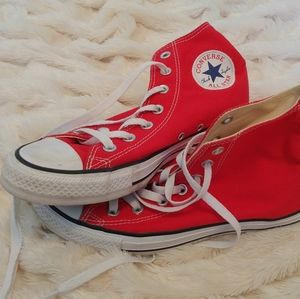 Red Converse high tops 8